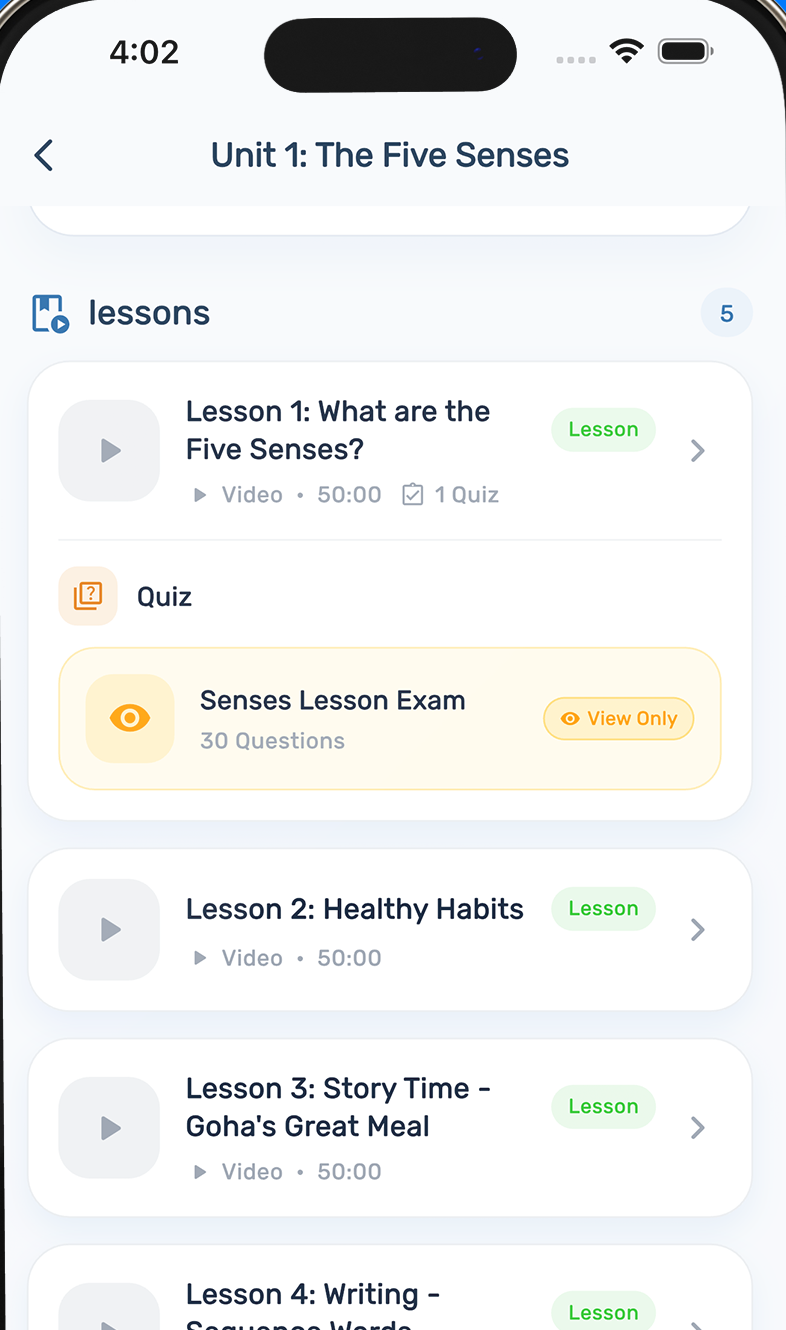 Skoolvo app lessons